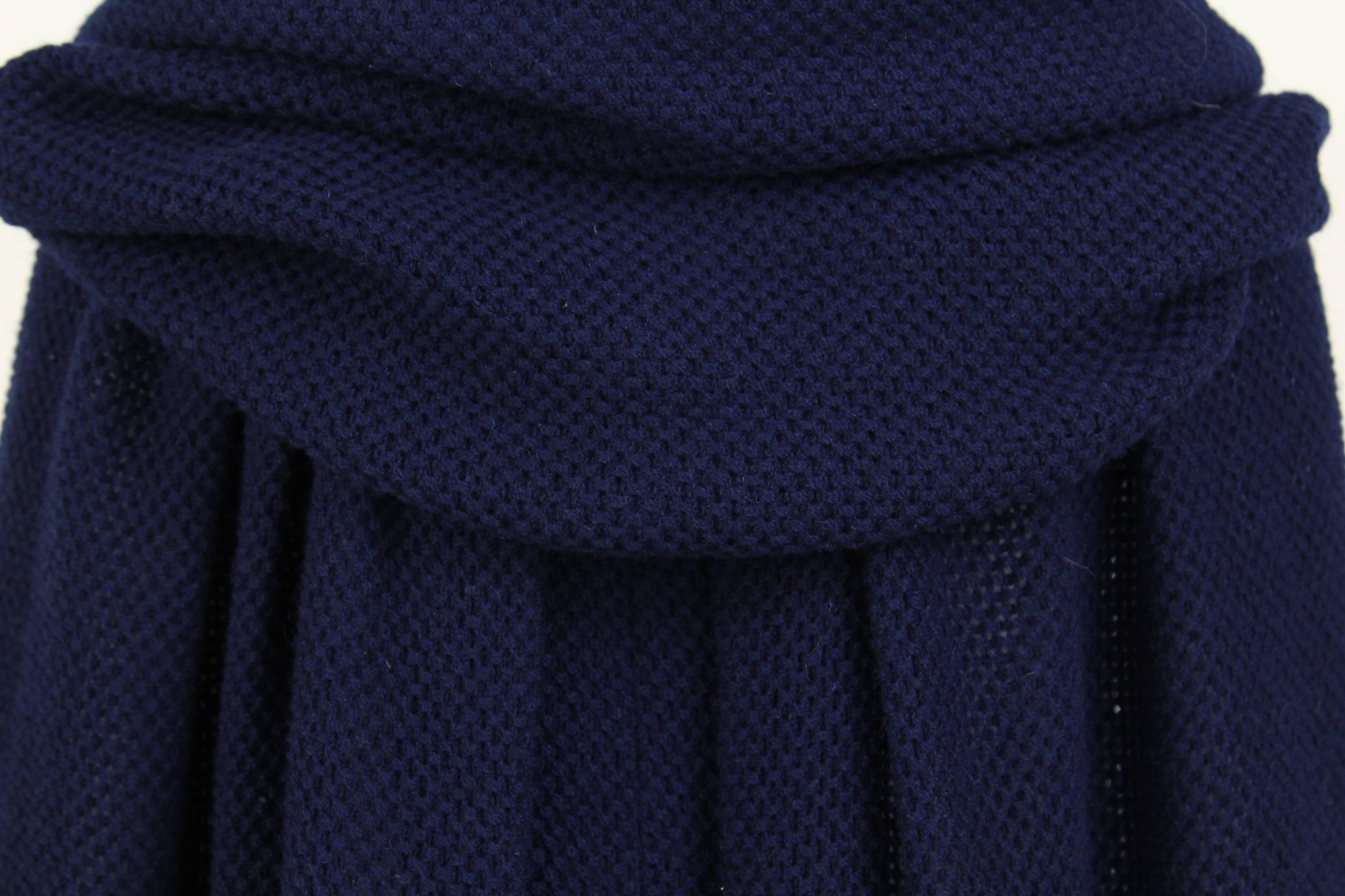 1970S Stop Sénès Blue Wool Cape-and-Skirt Enswmble 2