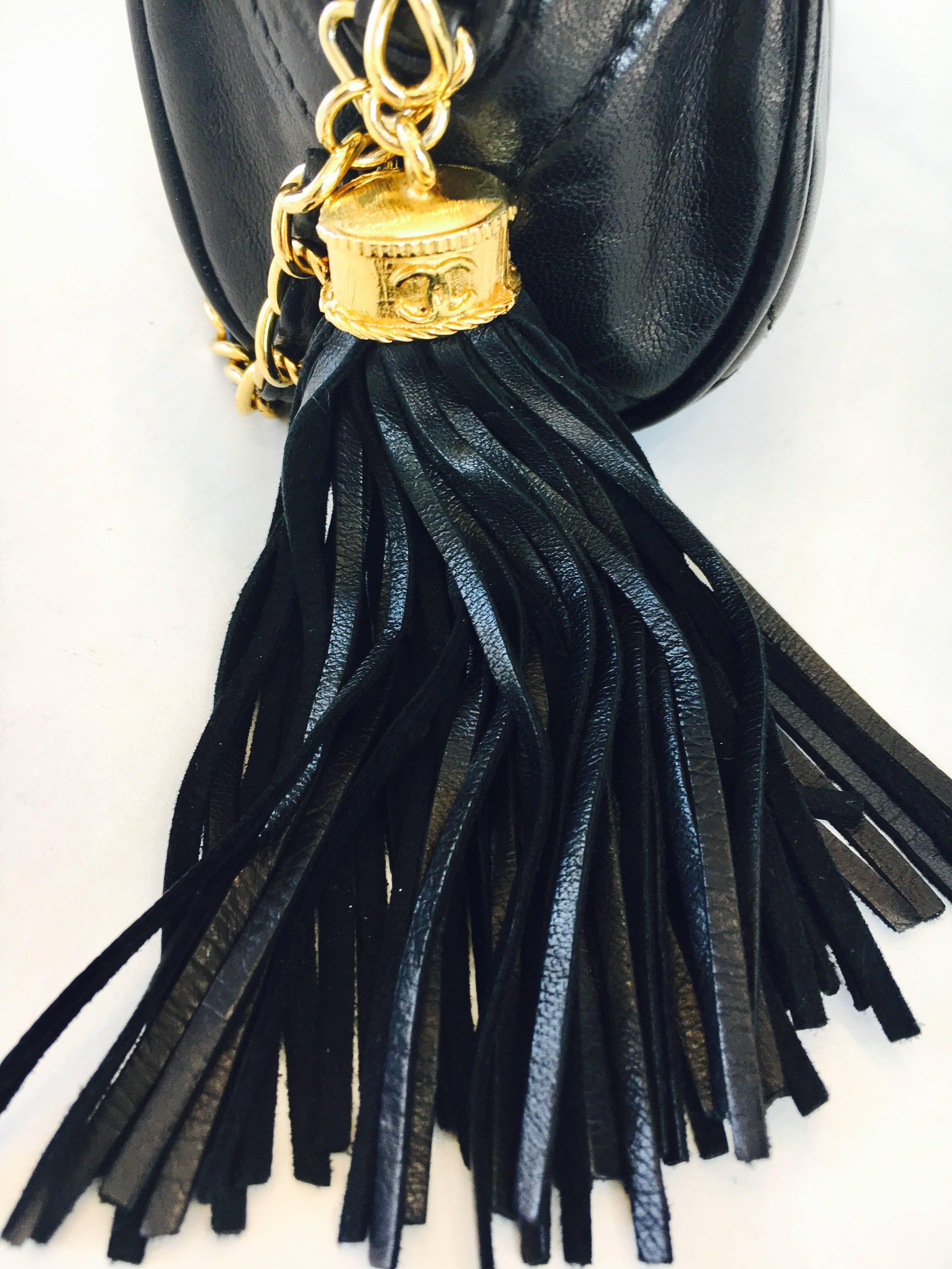 Women's 1980's Chanel Bombolino Black Patent Leather Shouldbag