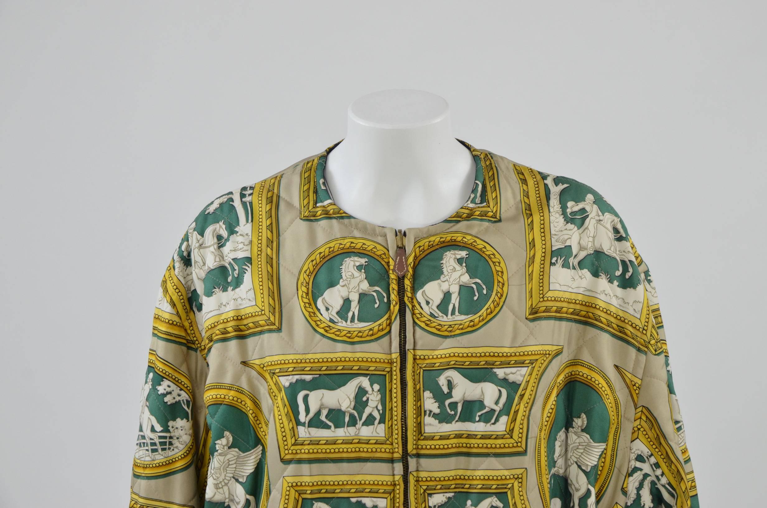 1980s Hermès Reversible Silk Jacket  In Excellent Condition In Lugo (RA), IT