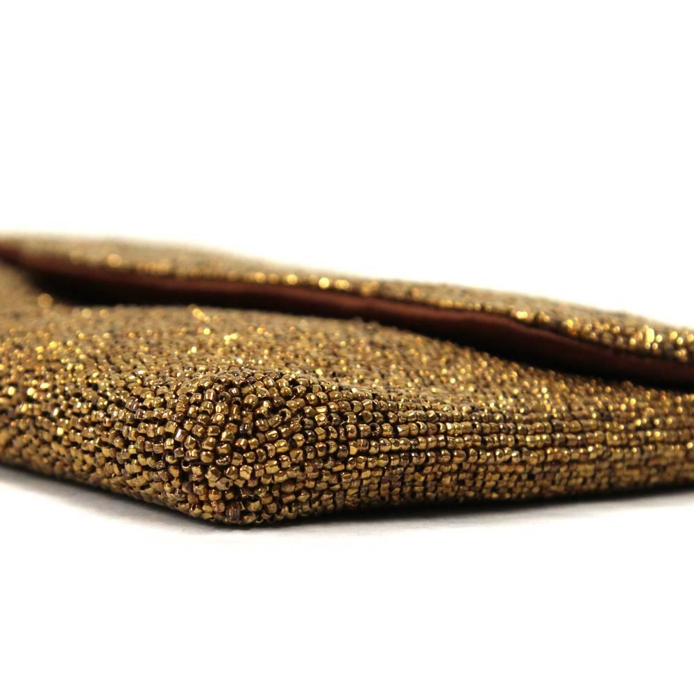 Women's 1960s Gucci Golden Sequined Silk Clutch