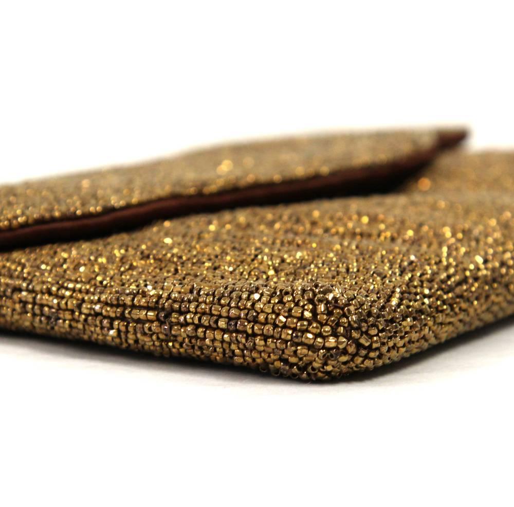 1960s Gucci Golden Sequined Silk Clutch 1