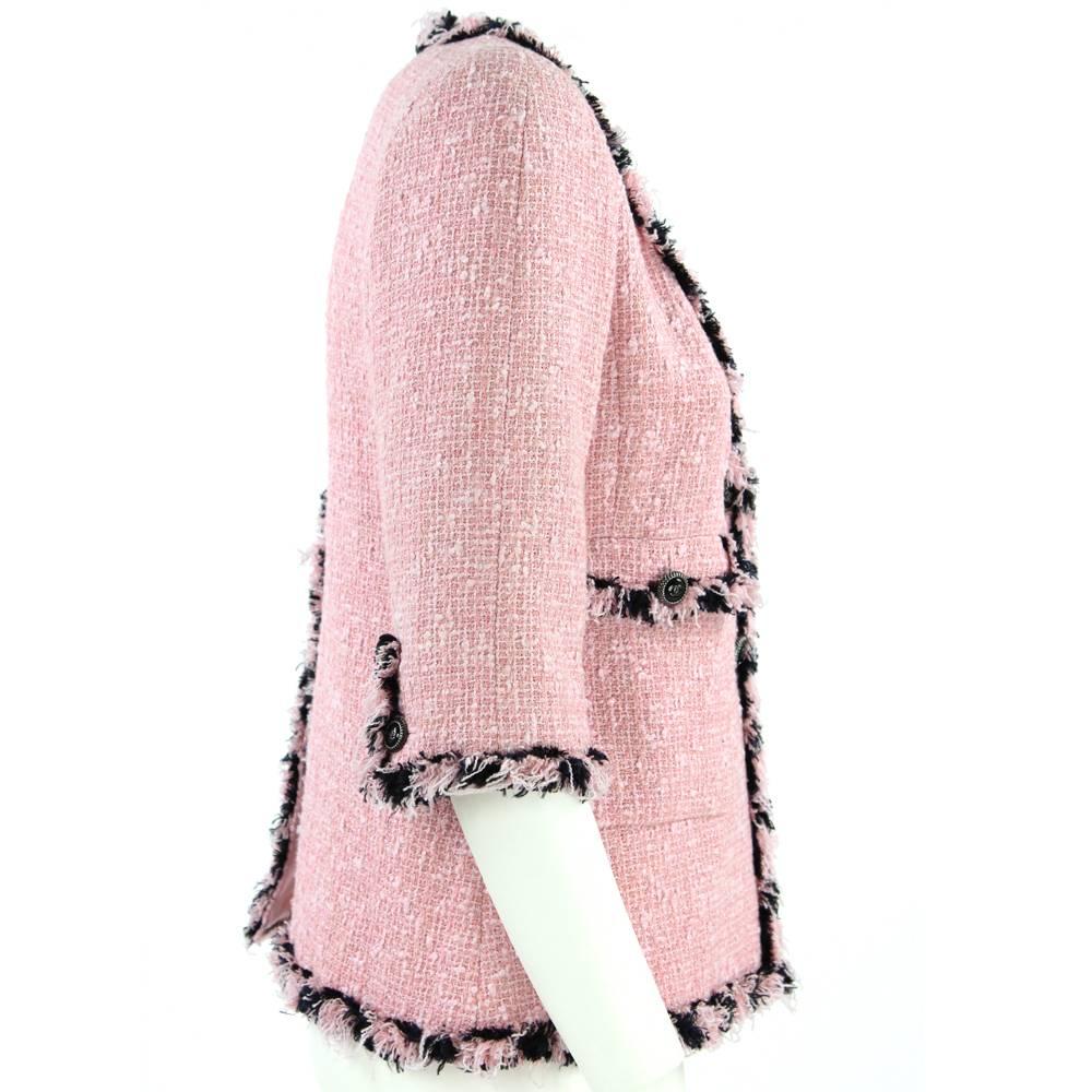 Beige Chanel Pink Cotton Blend Jacket, 2000s