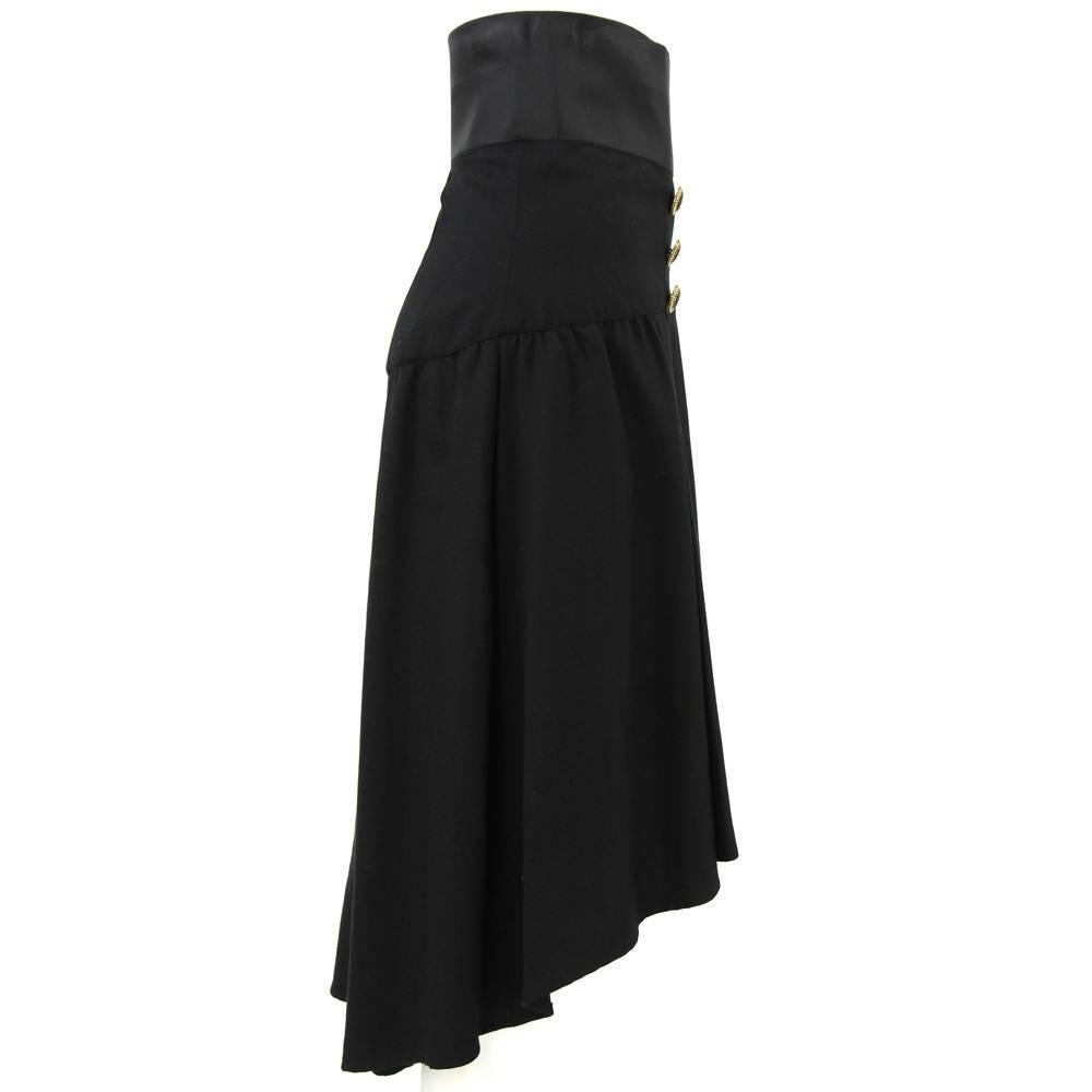1990s Karl Lagerfeld Wrap-Around Black Wool Skirt In Excellent Condition In Lugo (RA), IT