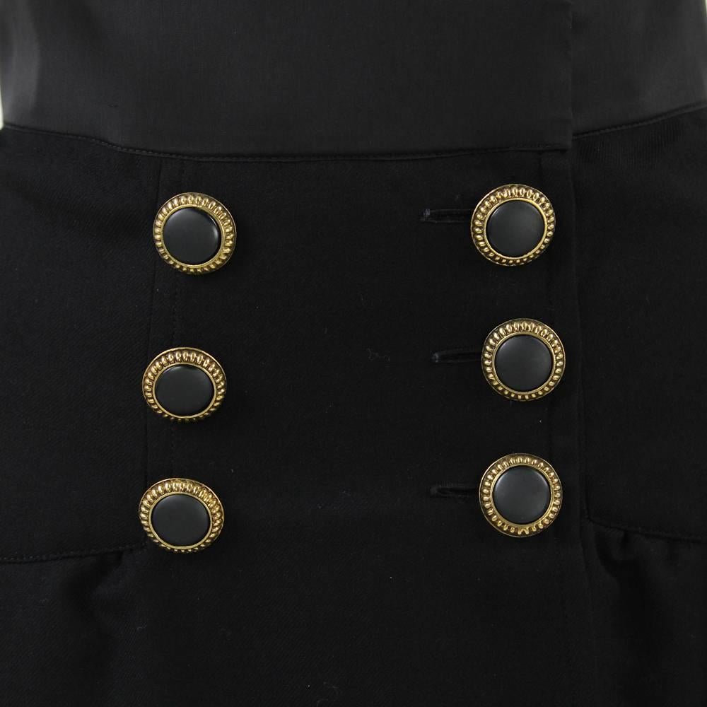 Women's 1990s Karl Lagerfeld Wrap-Around Black Wool Skirt