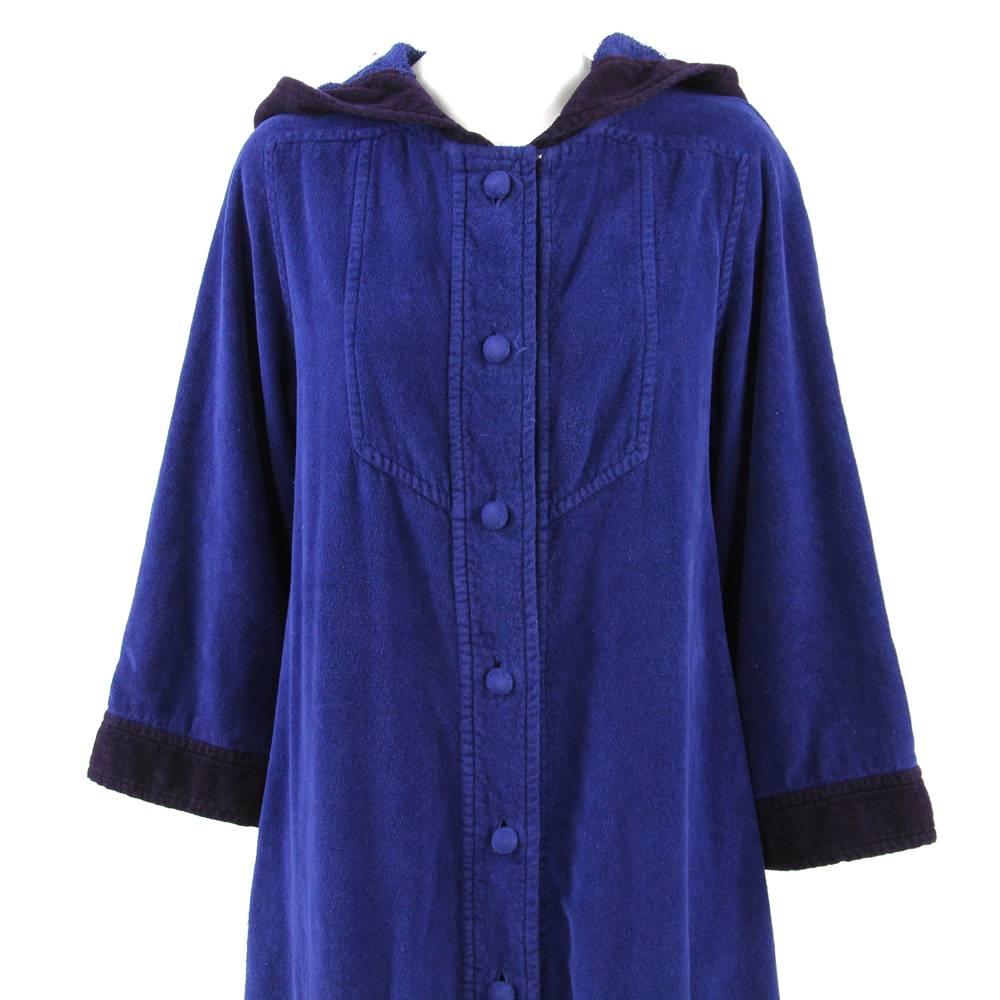 Women's 1980s Christian Dior Blue Overdyed Overcoat