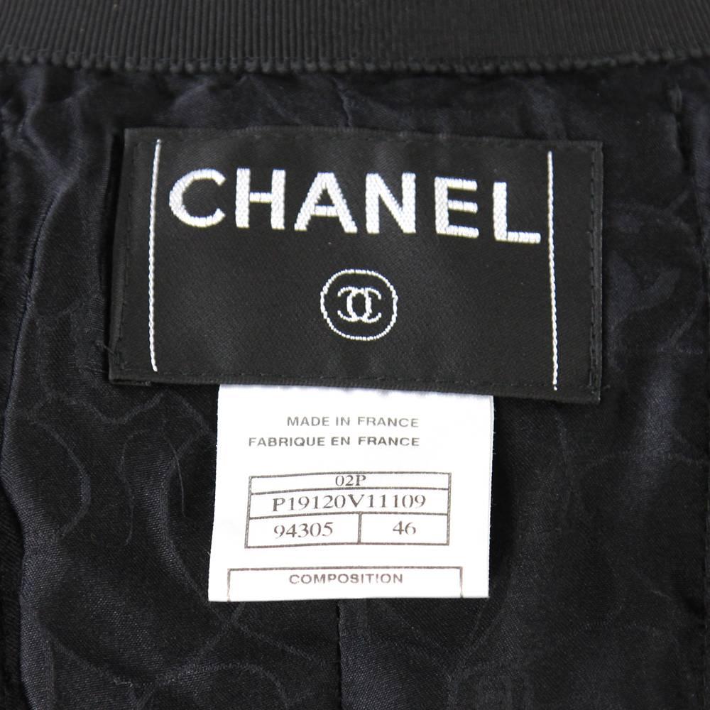 Women's 2002 Chanel Black Cotton Blend Jacket