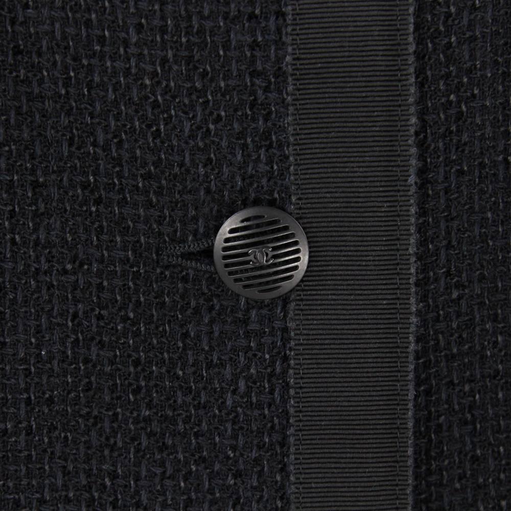 2002 Chanel Black Cotton Blend Jacket 4