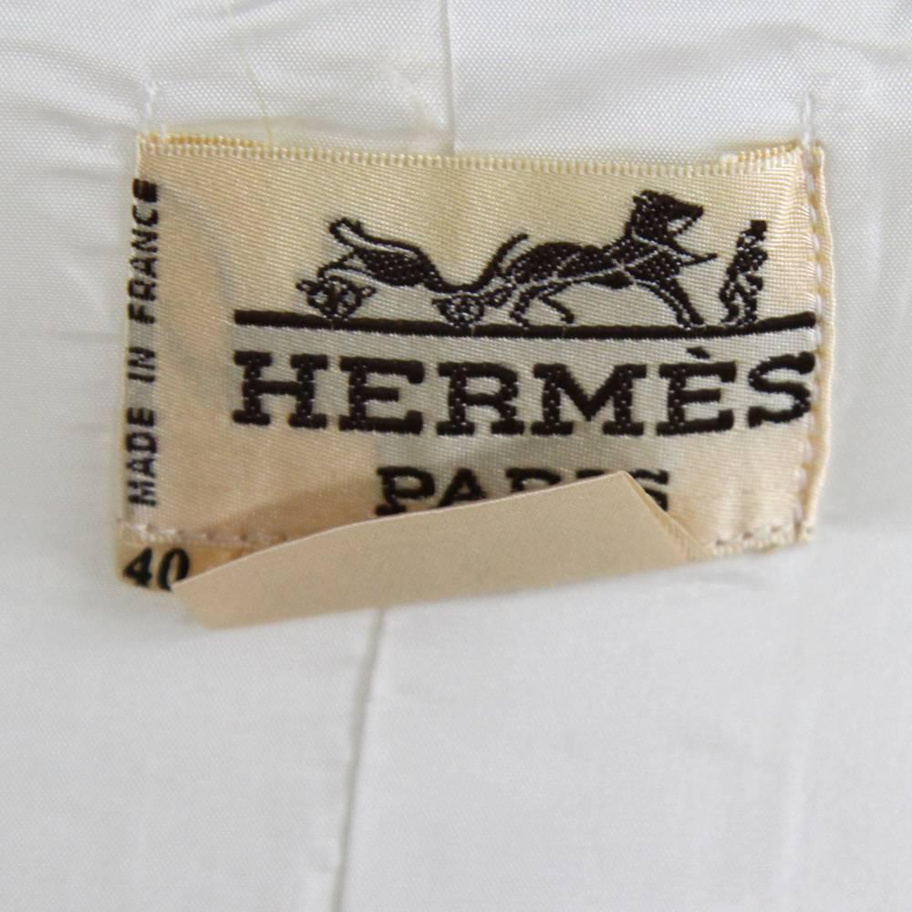 Women's 1980s Hermès Off-white Skirt with Charms 
