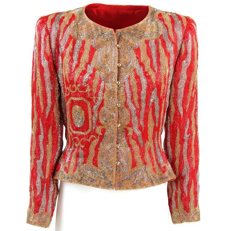 1980s Italian Sequined Jacket For Sale at 1stdibs