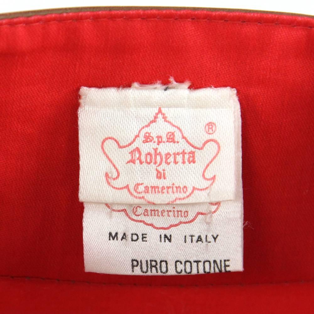 Women's 1970s Roberta di Camerino Red Cotton and Leather Dress