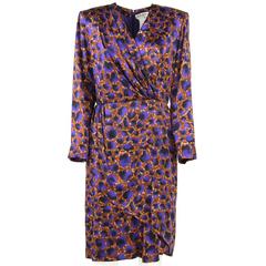1980s Pierre Balmain Printed Silk Dress 10