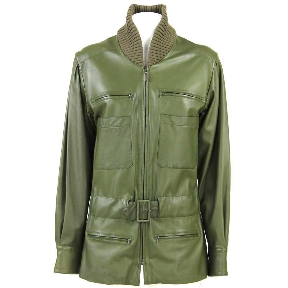 2001s Chanel Green Leather Jacket