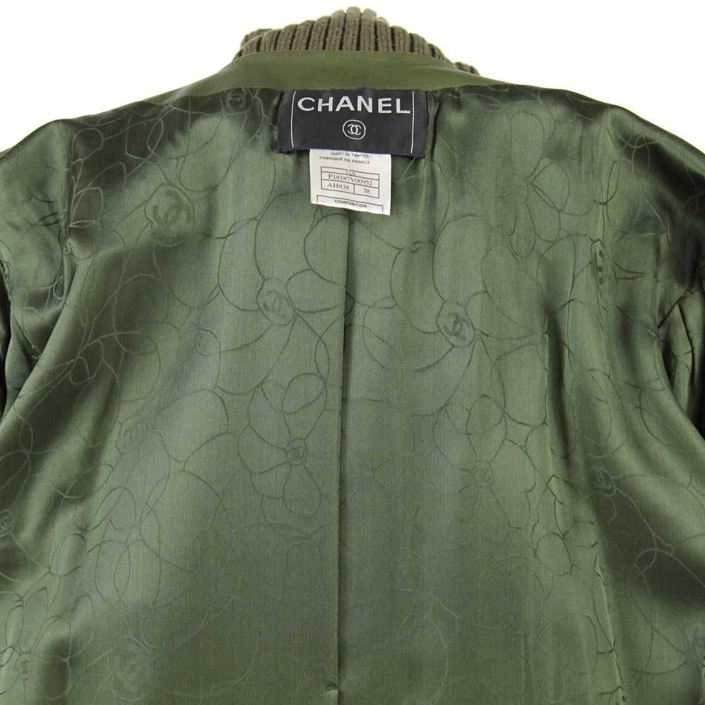 Women's 2001s Chanel Green Leather Jacket