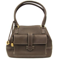 2000s Loro Piana Brown Leather Tote Bag