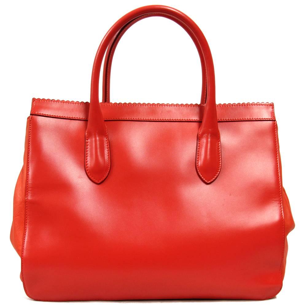 Women's 2000s Rochas Red Leather Handbag