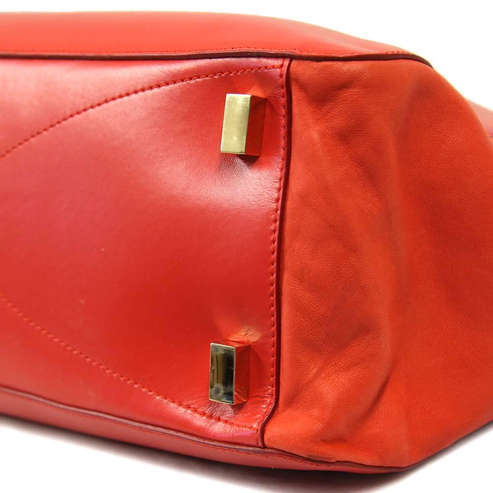 2000s Rochas Red Leather Handbag 3