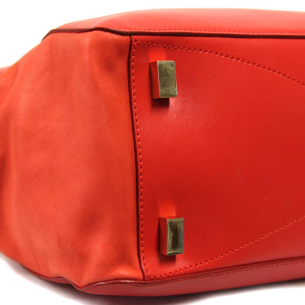 2000s Rochas Red Leather Handbag 4