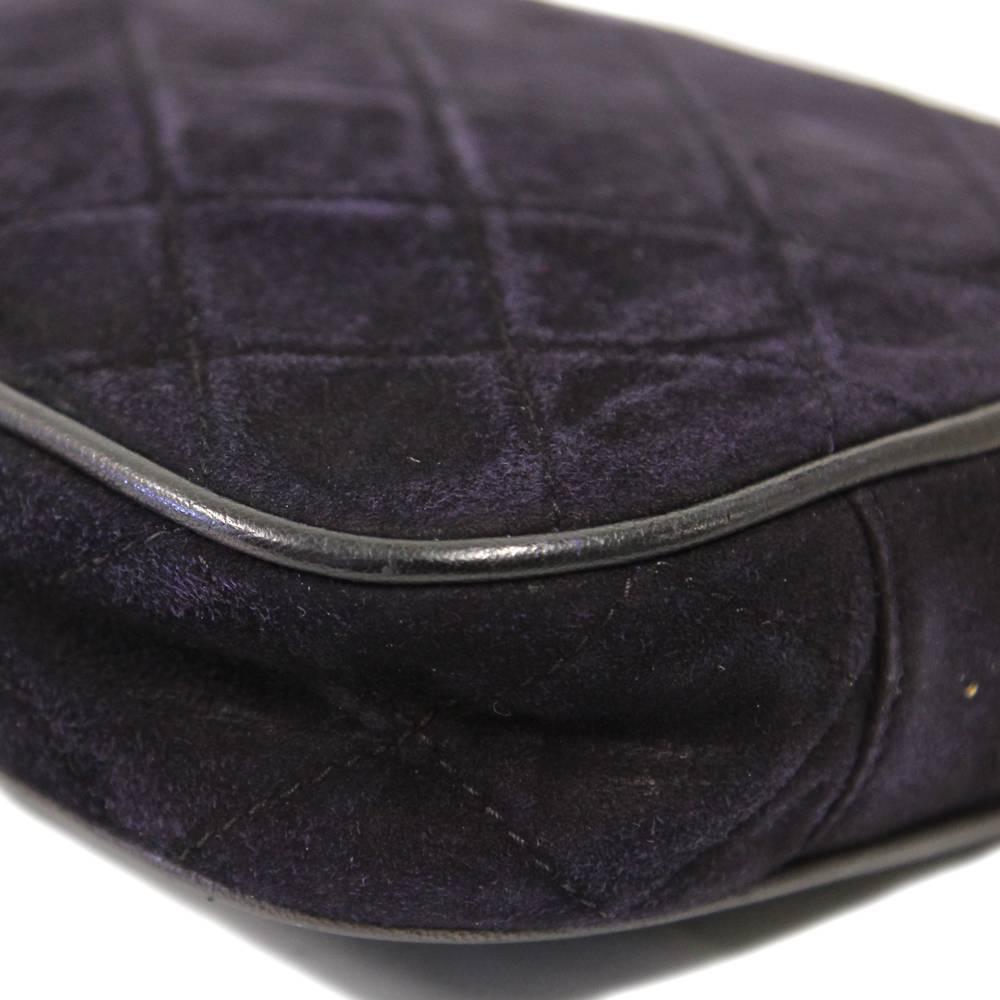 1990s Chanel Black Suede Leather Purse 3