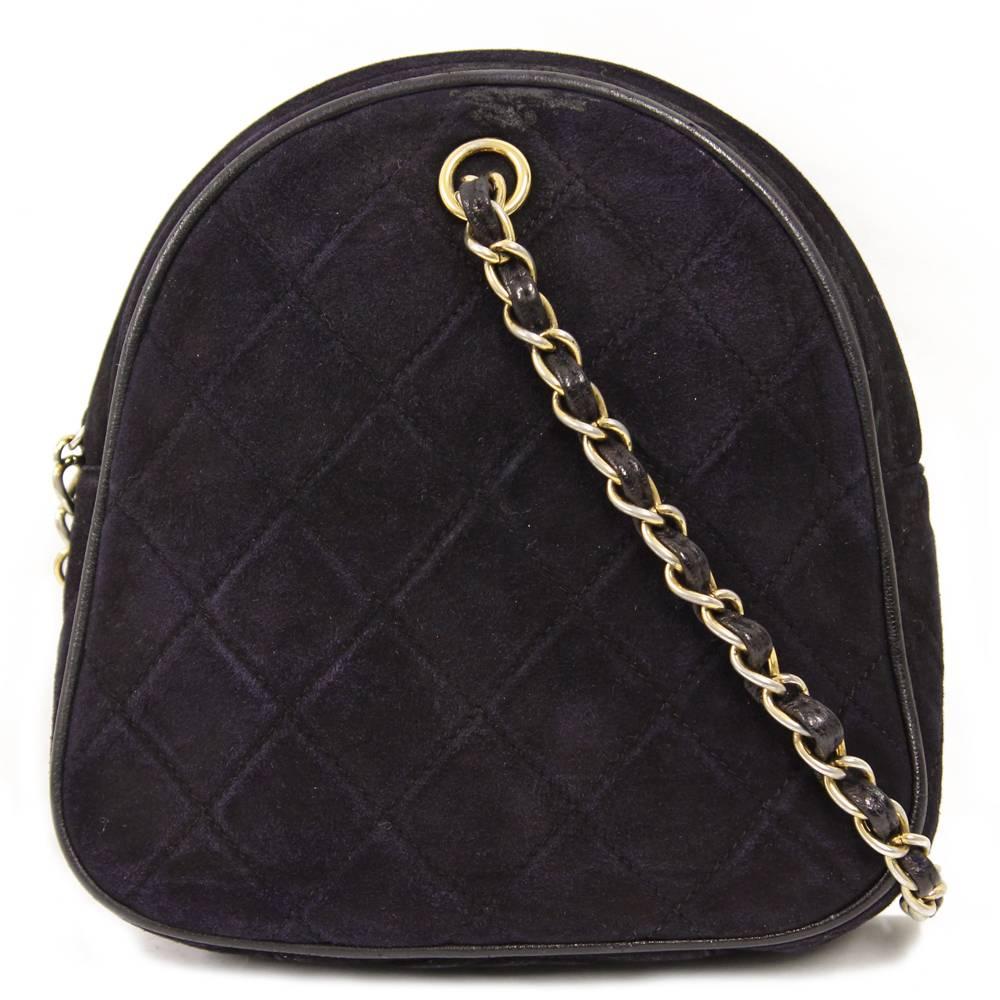 1990s Chanel Black Suede Leather Purse 6