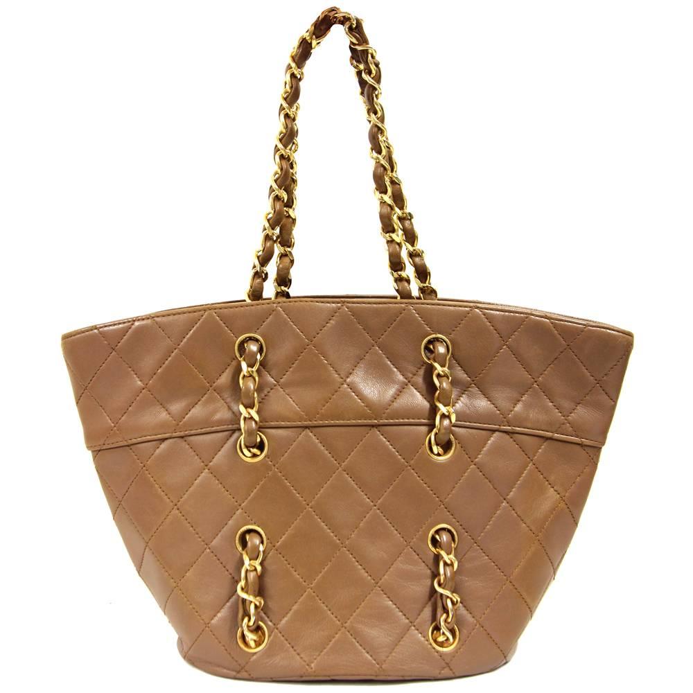 Brown 1990s Chanel Caramel Leather Purse