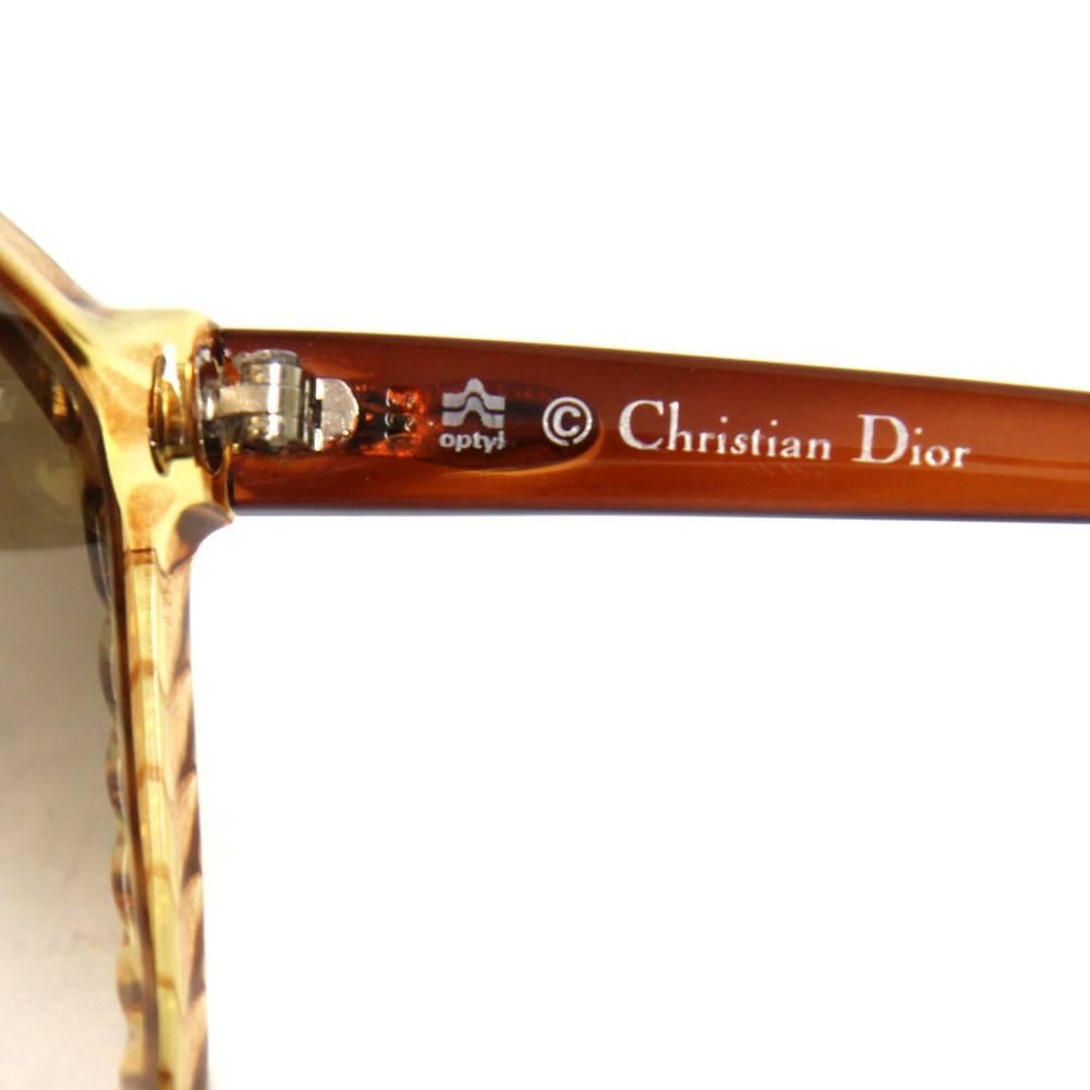 Brown 1970s Christian Dior Caramel Sunglasses