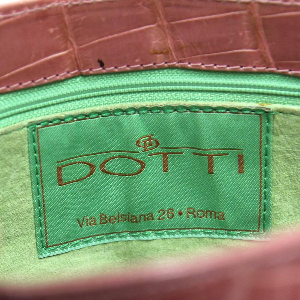2000s Dotti Pink Crocodile Leather Shoulder Bag 3
