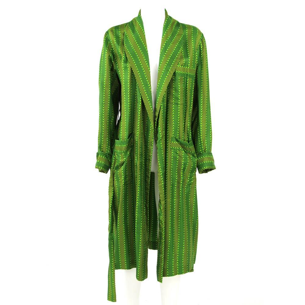 Women's 1980s Ken Scott Green Silk Wrap Dress