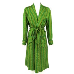 1980s Ken Scott Green Silk Wrap Dress