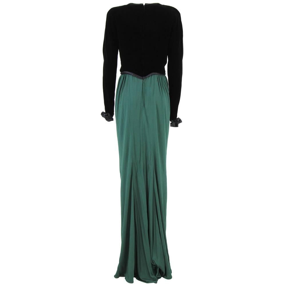 1990s Valentino Emerald Green Maxi Dress In Good Condition In Lugo (RA), IT