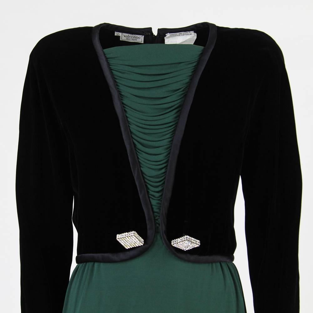 Women's 1990s Valentino Emerald Green Maxi Dress