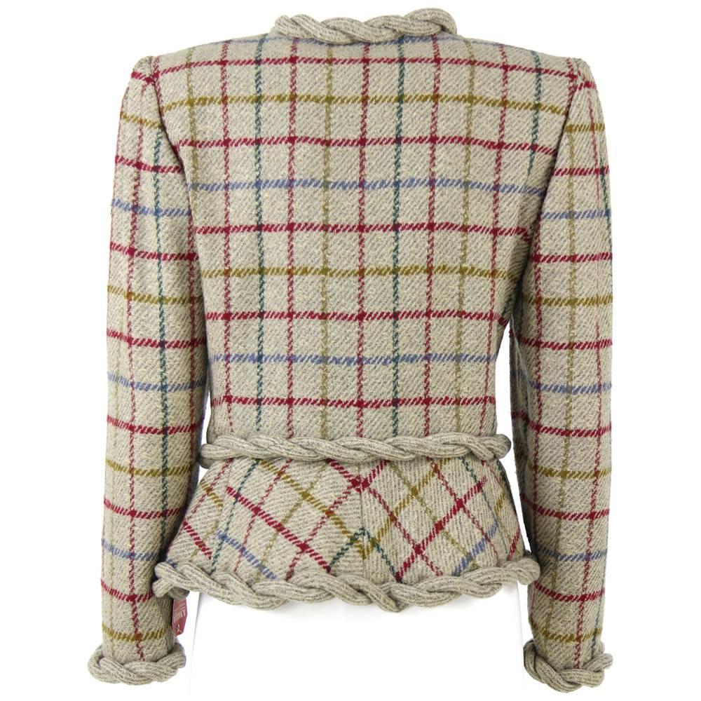 1980s Valentino Beige Geometric Jacket In Good Condition In Lugo (RA), IT