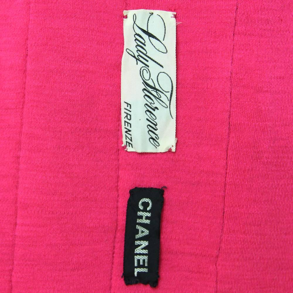 1950s Chanel Couture Shocking Pink Two-Piece Suit 2