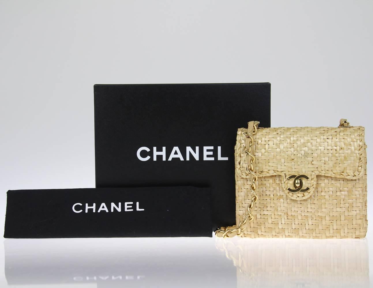 2000s Chanel Rattan Mini Flap Bag 2