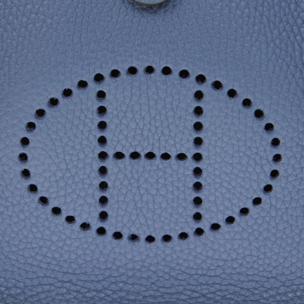 2010s Hermès Agate Blue Mini Evelyne Bag 1