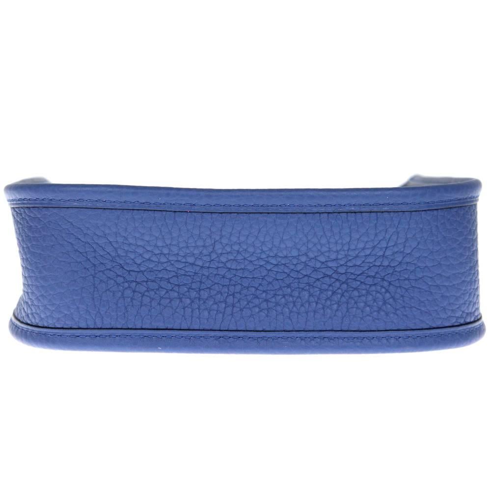 2010s Hermès Agate Blue Mini Evelyne Bag 3