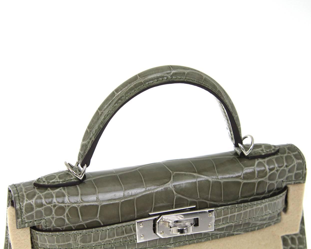 2010s Hermès Mini Kelly Crocodile Bag 2