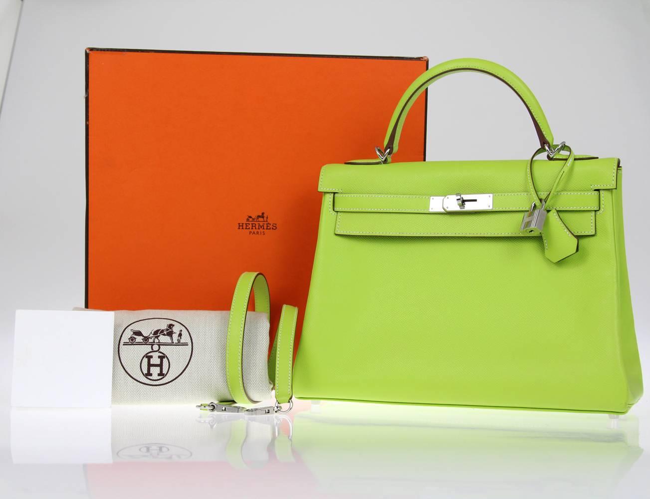 2010s Hermès Green Kiwi Kelly Bag 1