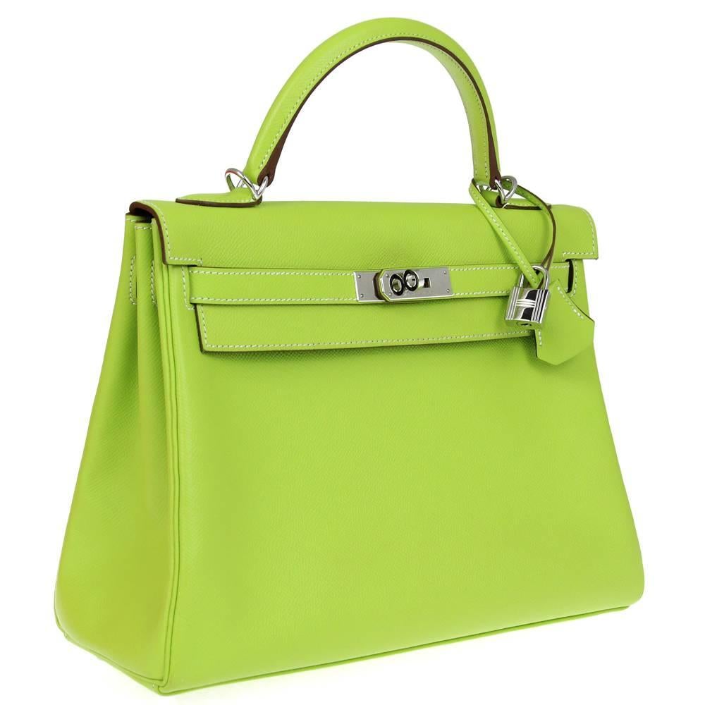 2010s Hermès Green Kiwi Kelly Bag In Excellent Condition In Lugo (RA), IT