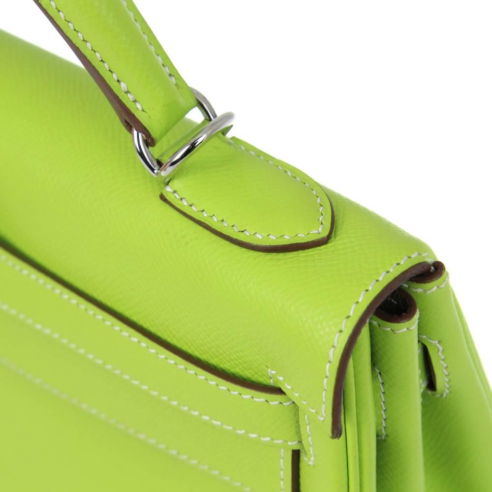 2010s Hermès Green Kiwi Kelly Bag 6