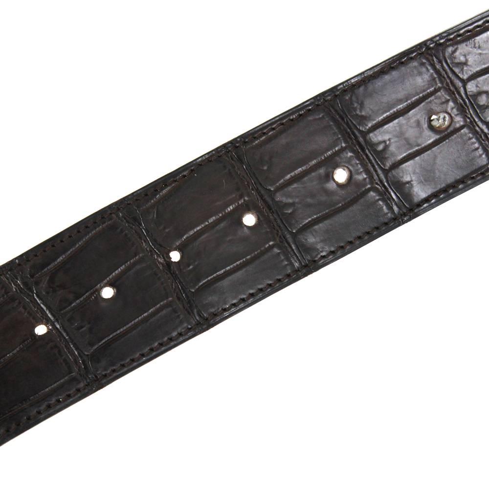 Women's or Men's 2010s Hermès Crocodile Leather Belt