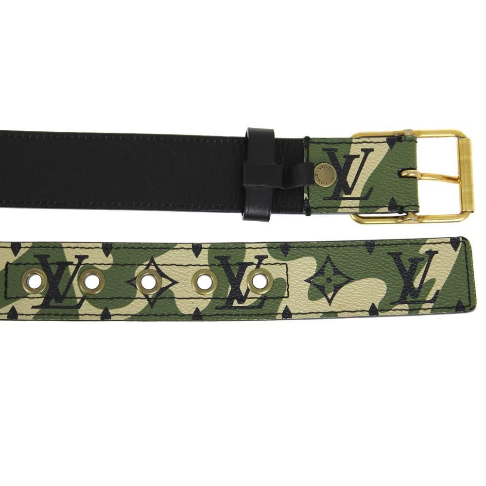 2010s Louis Vuitton Camouflage Belt In Excellent Condition In Lugo (RA), IT