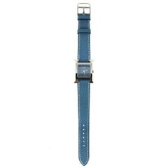 2010s Hermès "H" Blue Leather Watch