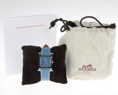 2010s Hermès "H" Blue Leather Watch