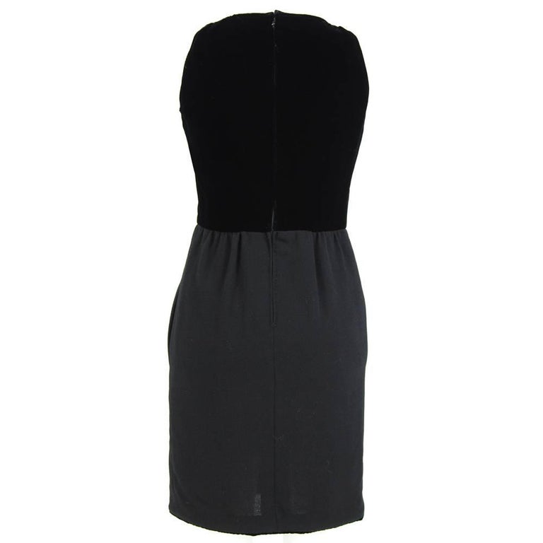 VALENTINO Size 4 Black Velvet Collar Plaid Skirt Vintage Dress main image 0