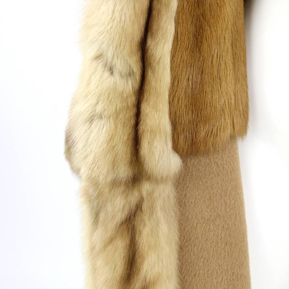 Women's or Men's 1970s Valentino Camel Coat Hemmed with Sable Fur