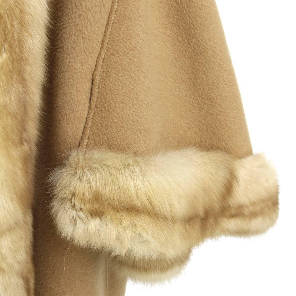1970s Valentino Camel Coat Hemmed with Sable Fur 1