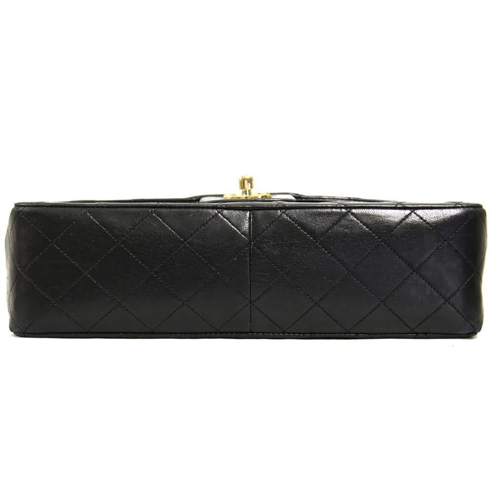 Women's or Men's 1990s Chanel Matelassé Black Leather Bag