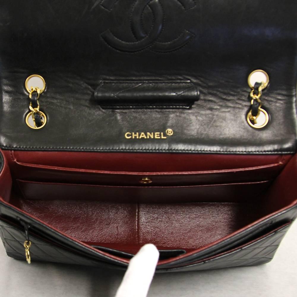 1990s Chanel Matelassé Black Leather Bag 5
