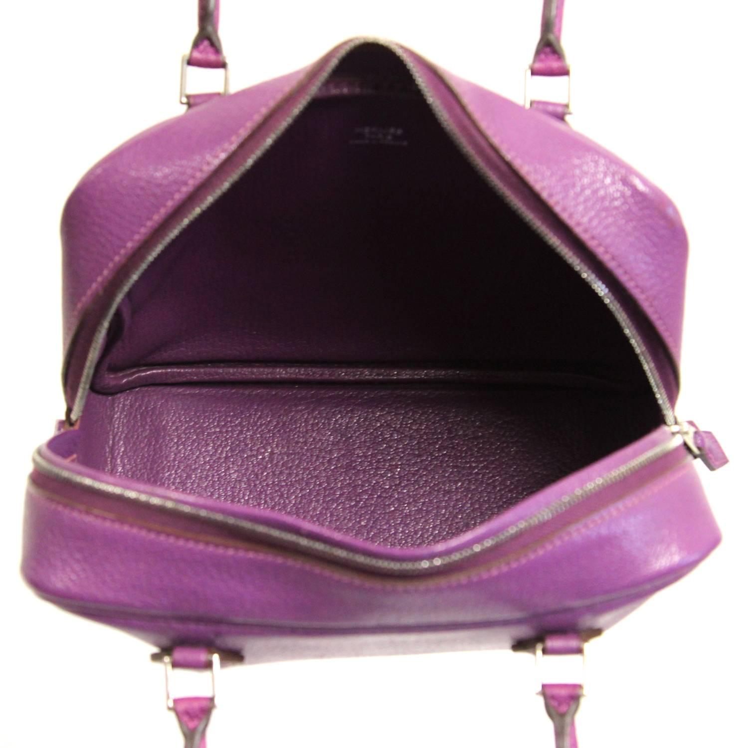 2000s Hermès Purple Leather Hand Bag 3