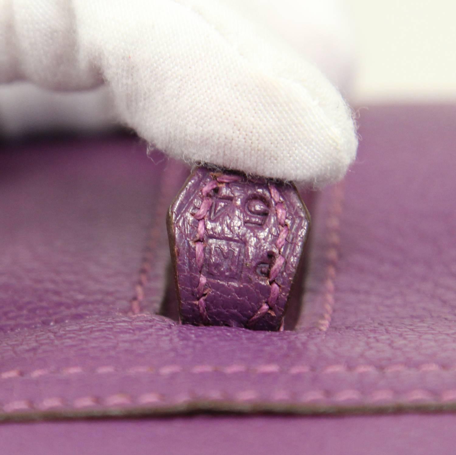 2000s Hermès Purple Leather Hand Bag 2